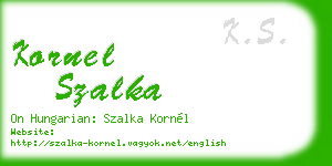 kornel szalka business card
