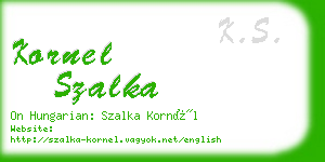 kornel szalka business card